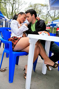 public upskirt caresses